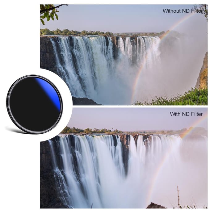 K&F CONCEPT 82mm ultradunne variabele ND-filter ND2 tot ND400 instelbaar grijsfilter ND2-ND400 77mm blue
