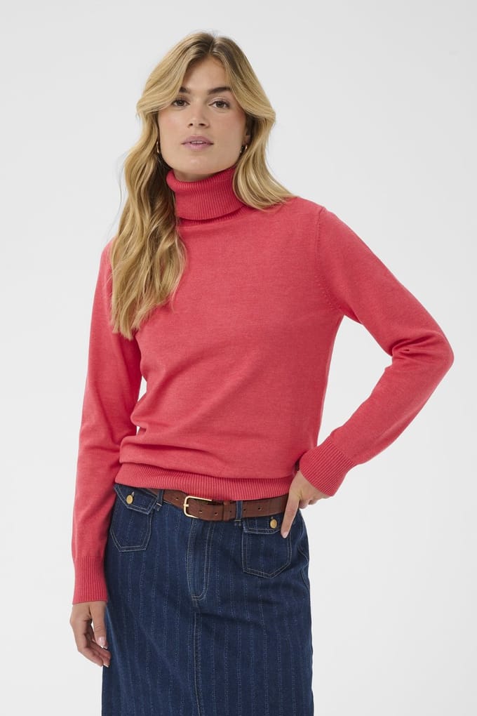 Saint Tropez J2046, MilaSZ Rollneck Pullover Dames Trui - Honeysuckle Melange