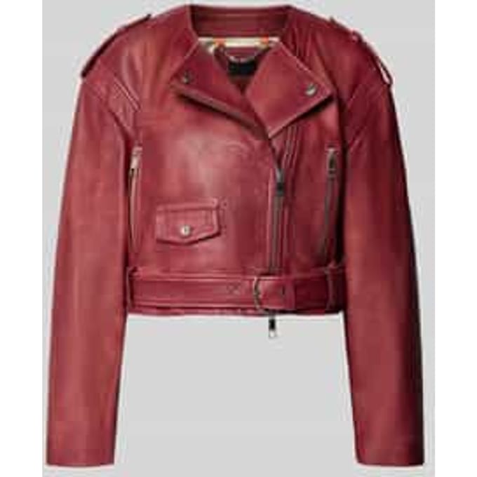 Regular fit leren jack van echt buffelleer, model 'SADORA'