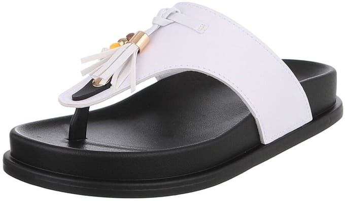 Dames Teenslippers met Kraaltjes en Kwastje Mt:36