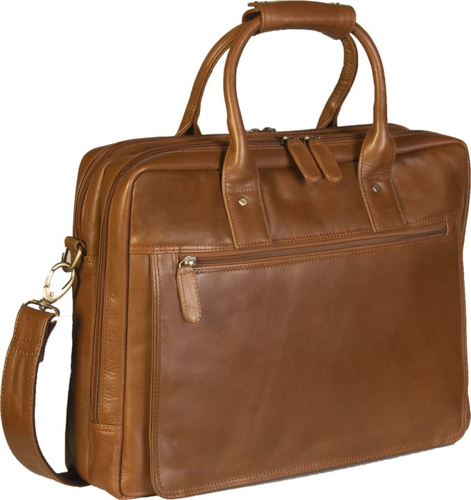 Dermata Aktetas/Schoudertas Nappaleer 2839N Cognac
