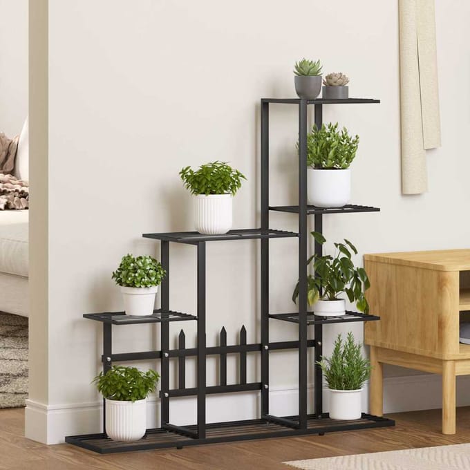vidaXL - Bloemenstandaard - 94,5x25x88 - cm - metaal - zwart