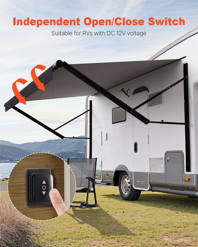 10' Camper Vervangingsluifel Elektrische Trailerluifel voor de Meeste DC12V Campers