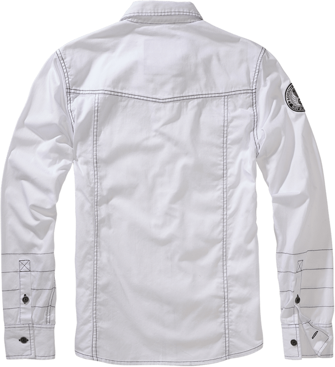 Brandit Longsleeve Luis Heren Longsleeve - wit - L