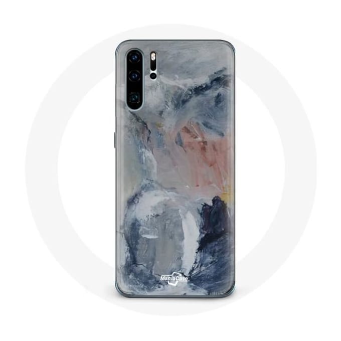 Coque pour Huawei P30 - MANIACASE - Texture abstraite - Souple - Gris - Protection gris