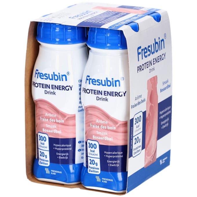 Fresubin Protein Energy Drink Bosaardbei 4x200 Drinkbare oplossing
