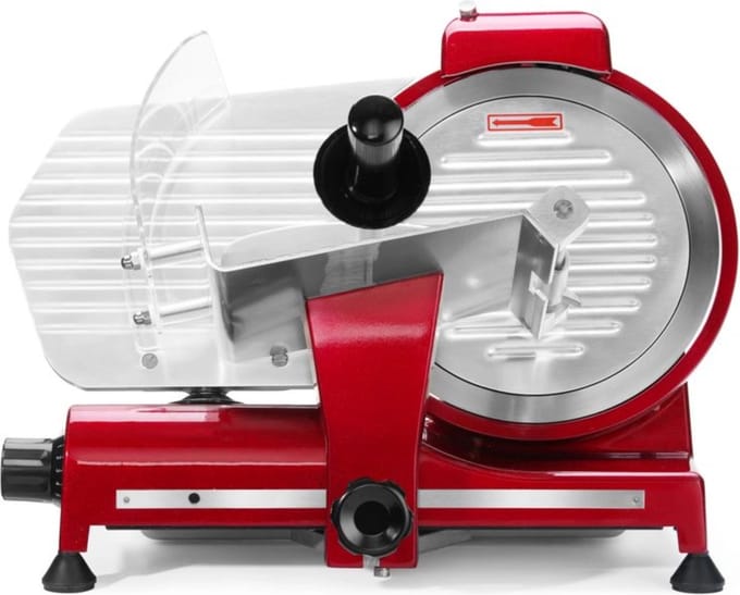 Trancheuse électrique à fromage et à viande Profi Line RED EDITION 250 mm 320 W Hendi 210086