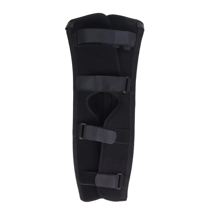Immobilisateur de Genou Support Solide et Confortable Attelle Genou Pratique avec Quatre Sangles RéglablesS black