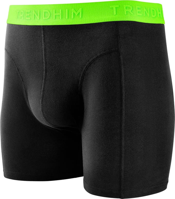 FlexFeel | Zwarte katoenen boxershort met neon groene tailleband