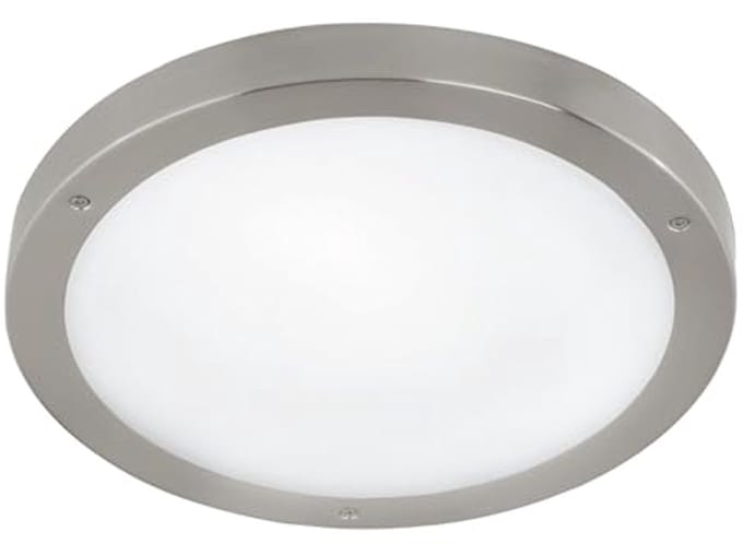 Buiten Plafondlamp met LEDs en Bewegingssensor - Roestvrij Staal en Glas met IP44 Bescherming