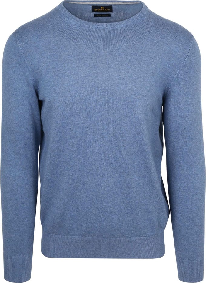 Steppin' Out Trui Cotton Cashmere Indigo Blauw - Maat L - Heren - Pullovers