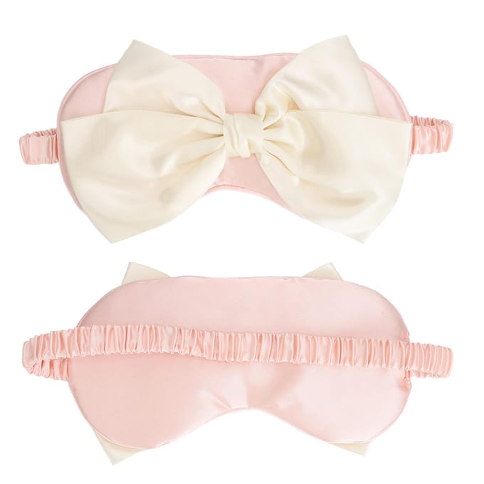 Slaapmasker met Elastische Band Strikvorm Hoofdband Lichtblokkerend Zacht Oogmasker voor de Nacht beige