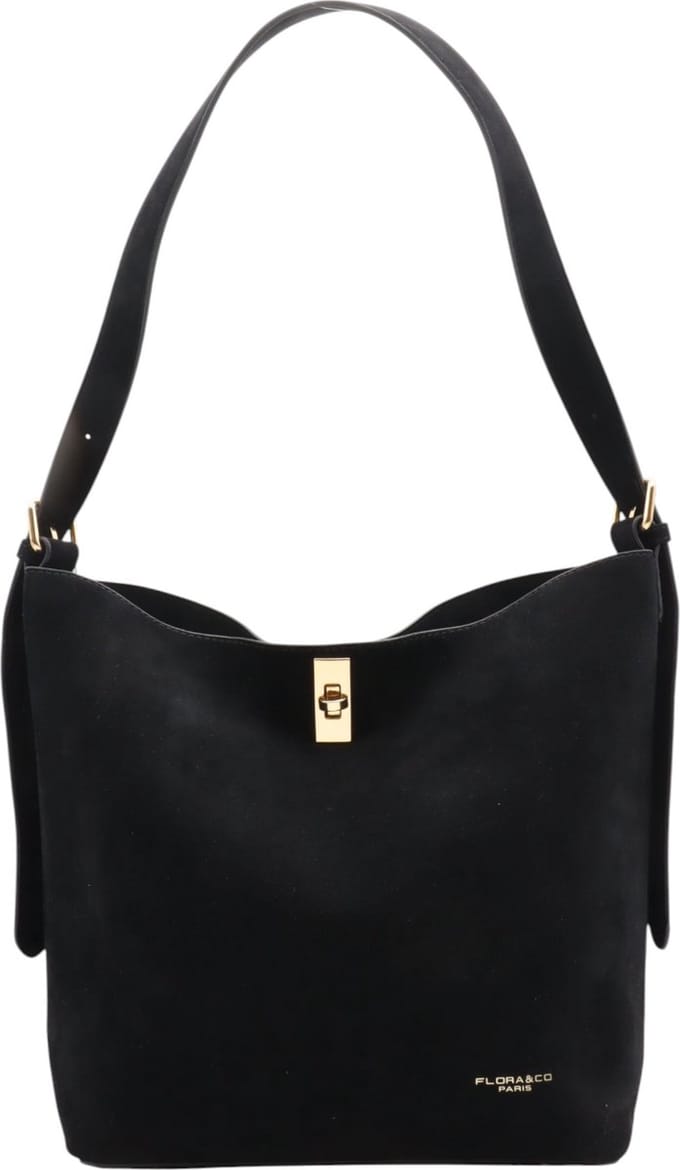 Flora&Co - Handtas - tas in tas - Suede look - zwart