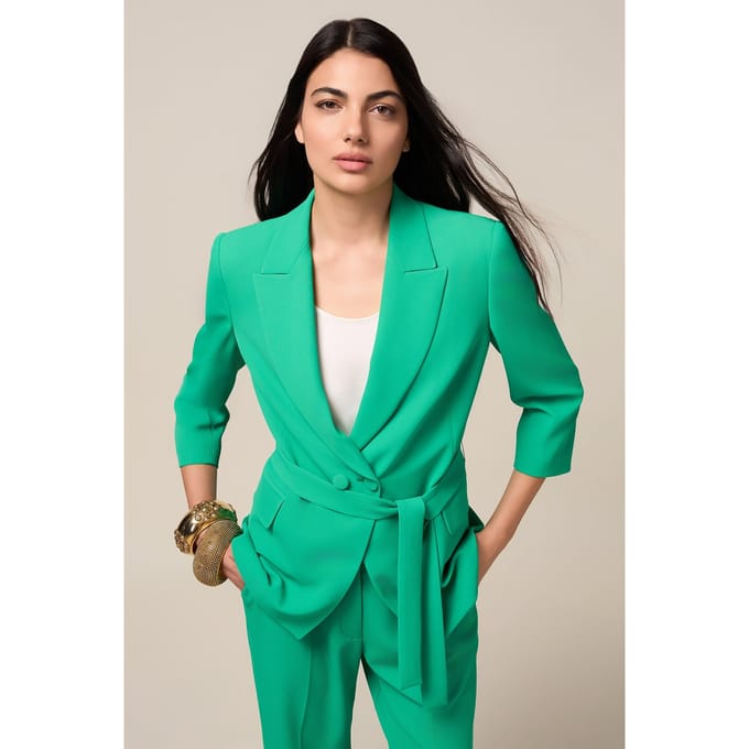 Oltre Double-breasted Blazer With Sash Green Taglia: 40 | Blazers Outlet | Donna | Verde