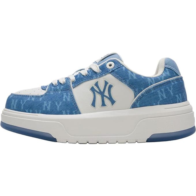 Baskets MLB Chunky Liner Jean Monogramme SL Polyvalentes Confortables Augmentant la Hauteur Basse Unisexes Bleu 3ASXM016N-50BLD 43 white