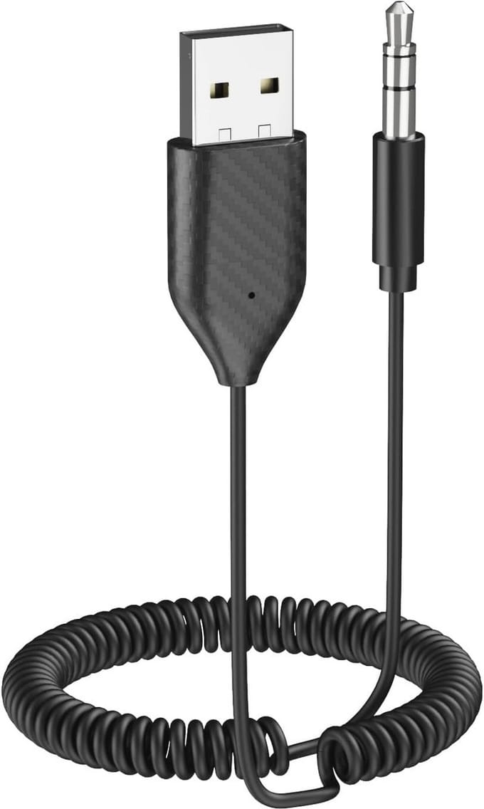SnelShoppen - Bluetooth Aux Adapter voor Auto - USB Bluetooth 5.2 Ontvanger - 3.5mm Bluetooth Adapter met Microfoon voor Muziekstreaming en Handsfree