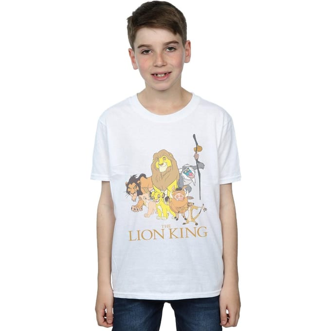 Disney Jongens The Lion King Groep T-Shirt (Wit)