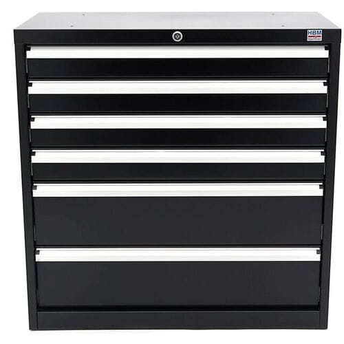 HBM 6 Laden Profi Gereedschapskast 90 x 45 x 90 cm zwart