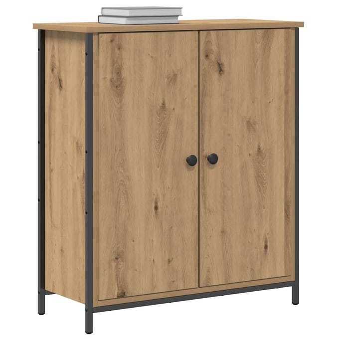 vidaXL - Dressoir - Artisan - Eiken - 70 - x - 30 - x - 80 - cm - Bewerkt - hout