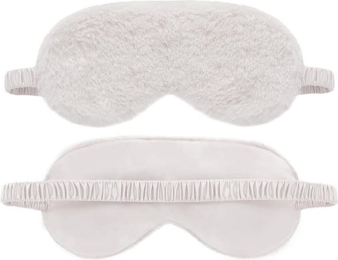 Slaapmasker Pluche Zijden Oogmasker Slaap Wit - 100% Verduisterend