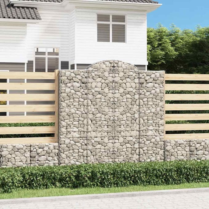 vidaXL - Schanskorven - 7 - st - gewelfd - 200x50x200/220 - cm - ijzer