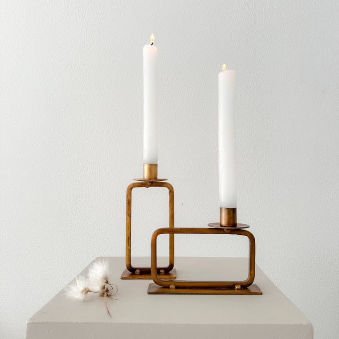 Homedeco Dave – Kandelaar – Metaal – Brass Finish – Goud