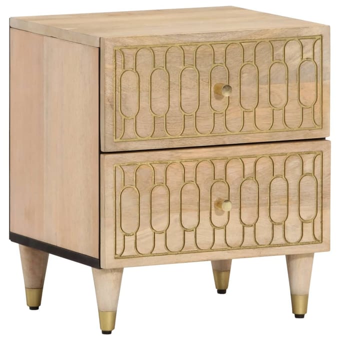 vidaXL - Nachtkastjes - 2 - st - 40x33x46 - cm - massief - mangohout
