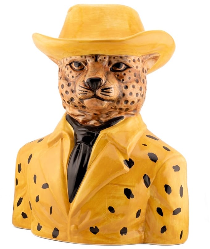 Aardewerk vaas Leopard fedora L