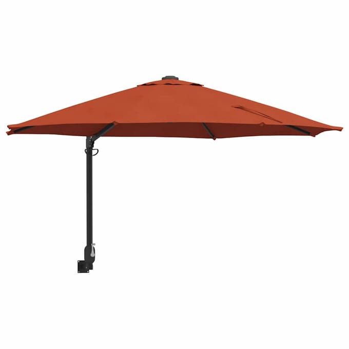 vidaXL - Tuinparasol - 248 - x - 248 - x - 148 - cm - Polyester - en - Staal - Terracotta