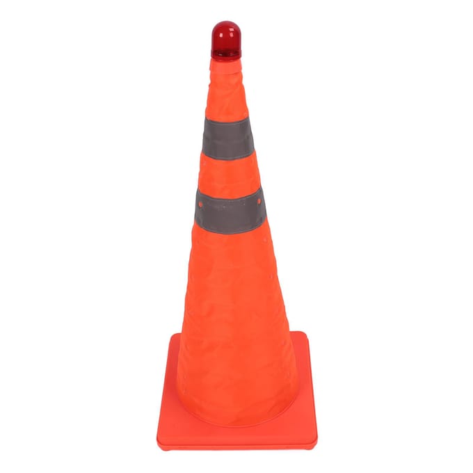 Lot de 2 cônes de signalisation pliables réfléchissants de 70 cm de hauteur, cônes de sécurité routière multifonctionnels orange red