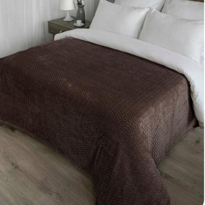 More&Deco Serie - Warme Dekken - 200x220 cm - Bruin - Polyester