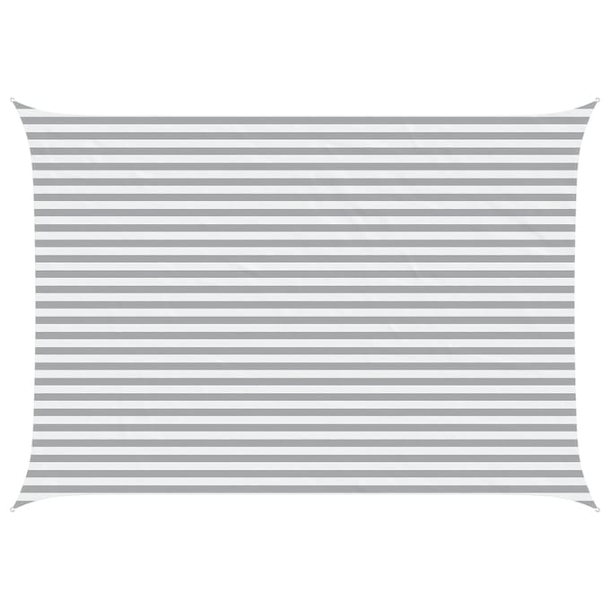 vidaXL - Zonneschaduw - Lichtgrijs - en - wit - 3,5 - x - 5 - m - 100% - Polyester - Oxford