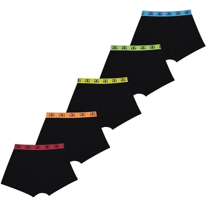 Giorgio Jongens Boxershorts (Verpakking van 5) (Zwart/Multi-kleurig)
