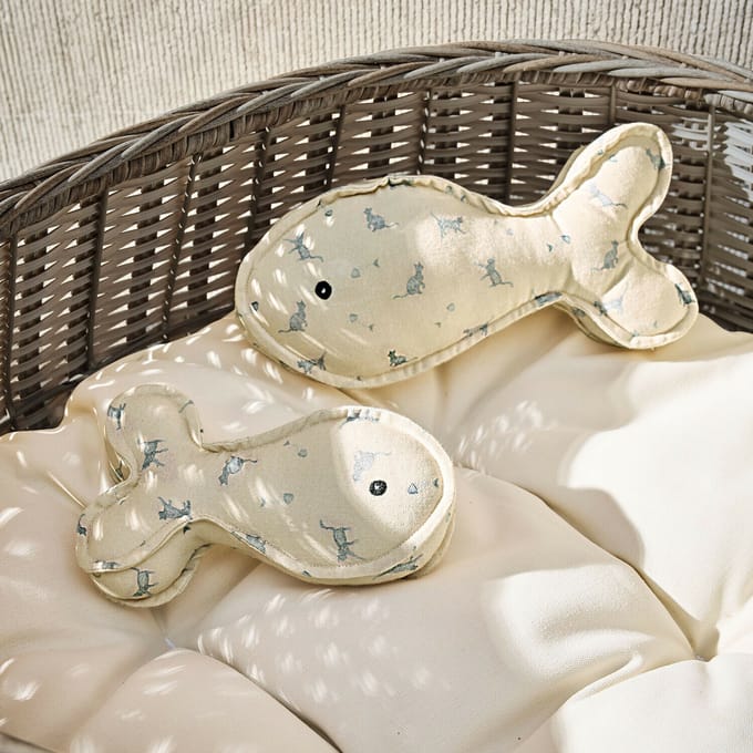 LOBERON Kussen set van 2 Oceravia beige/blauw