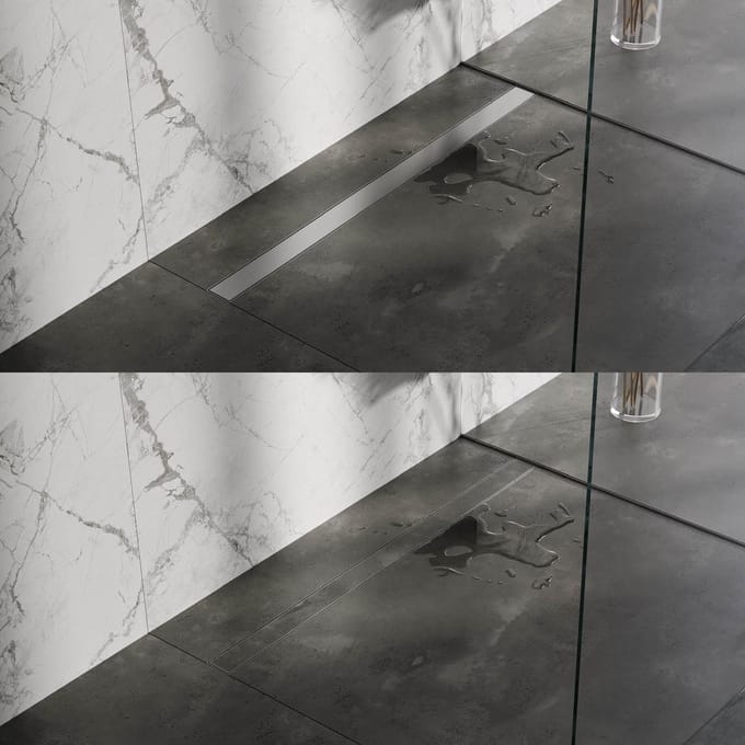 Brauer Douchegoot met Multifunctioneel Rooster en Flens - 110 cm - Rvs Geborsteld