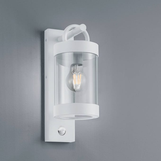 TRIO SAMBESI - Wandlamp - Wit mat - excl. 1x E27 4 W - Bewegingssensor - Wandmontage - Buitenverlichting - IP44