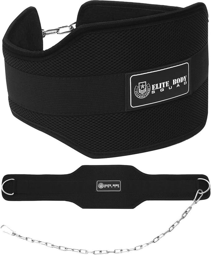 Neopreen Onderdompelriem met Lange Ketting - Verstelbare Dip Riem voor Tricep, Pull-Ups en Gewogen Training