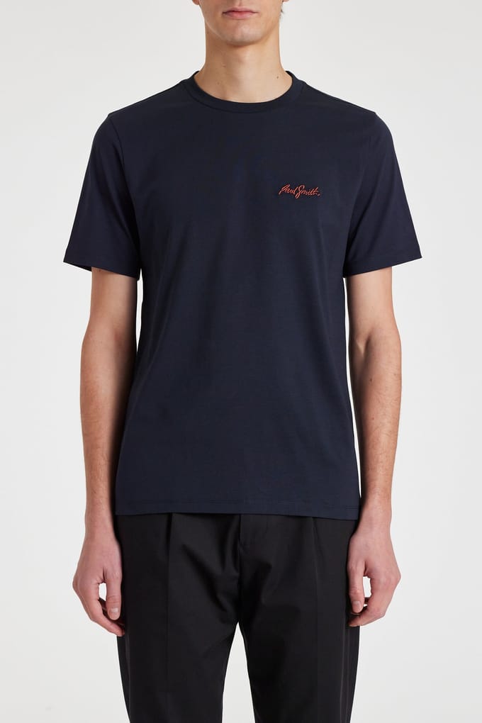 Paul Smith Mens Shadow Logo Emb Tshirt Very Dark Navy Taglia: M | Magliette basic Outlet | Uomo | Blu