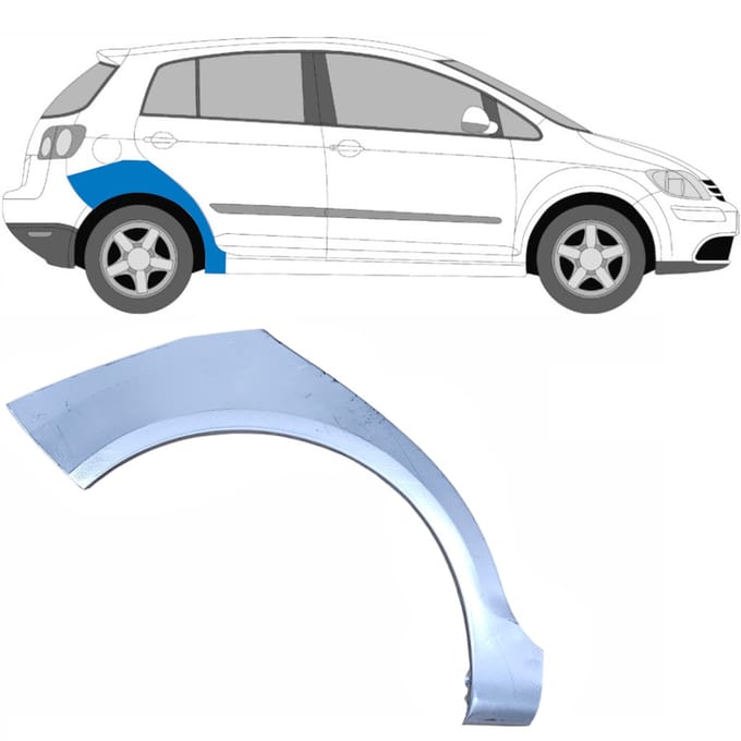 Reparatiepaneel achterspatbord voor Volkswagen Golf Plus 2005-2013 / Rechts