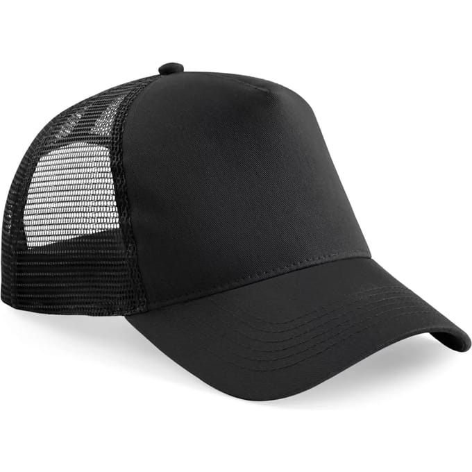 Beechfield Kinderpet in mesh, verstelbaar aan de achterkant. B640B - Black - One size
