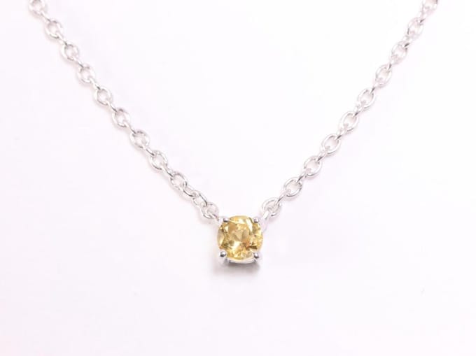 Fijne zilveren anker ketting met citrien