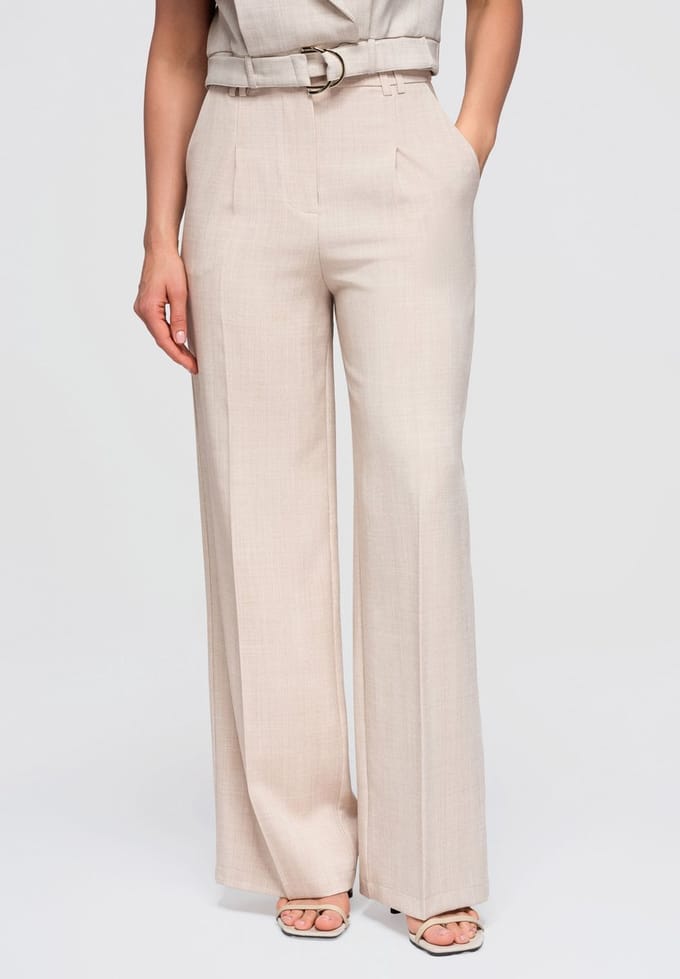 OMBRE Broek - Loose Fit - Rits - Effen Beige M
