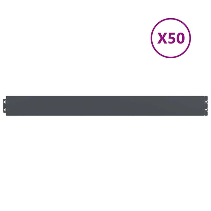 vidaXL - Gazonrand - 50 - st - 10 - x - 103 - cm - Staal - Antraciet