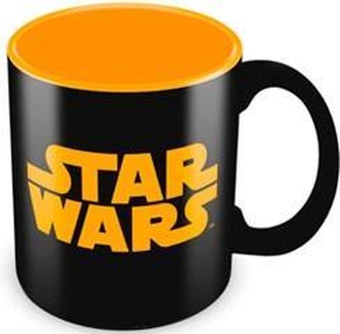 STAR WARS MUG ORANGE LOGO BLACK CERAMIC