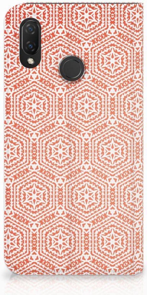 Book Case voor Huawei P Smart Plus Hoesje met Magneet Pattern Orange