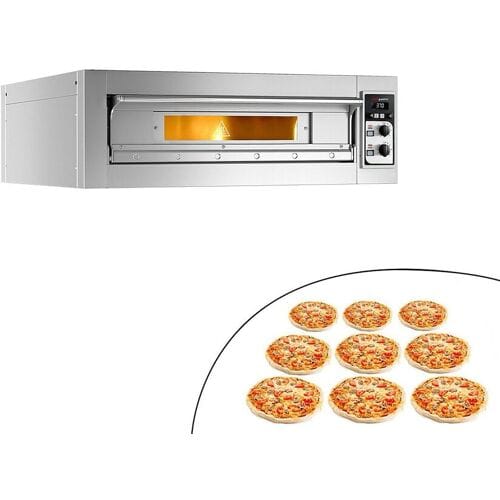 GGM Gastro Elektro Pizzaofen - 9x 33cm - Manuell Zilver