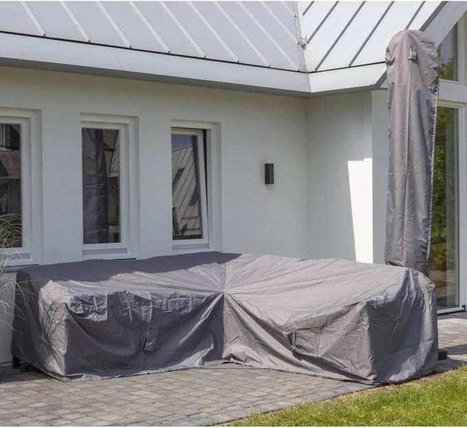 Madison Loungesethoes rechts 270x210x90 cm grijs