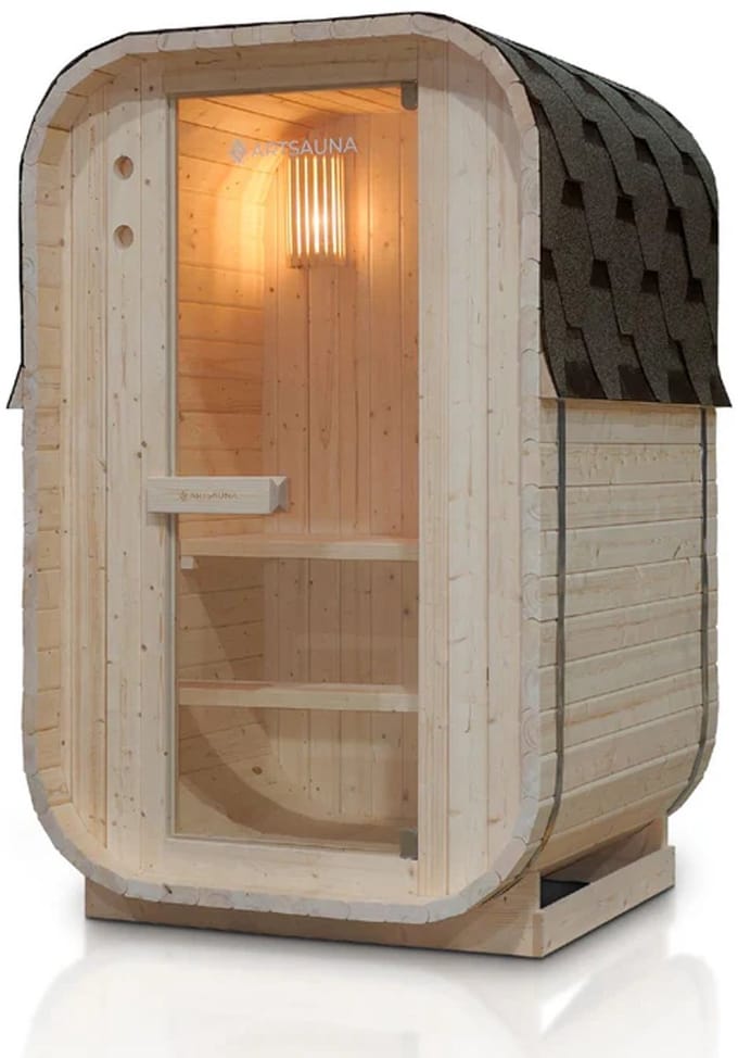 Vierkante Barrelsauna Nolvik - Incl. Toebehoren - 120x128 x194 cm