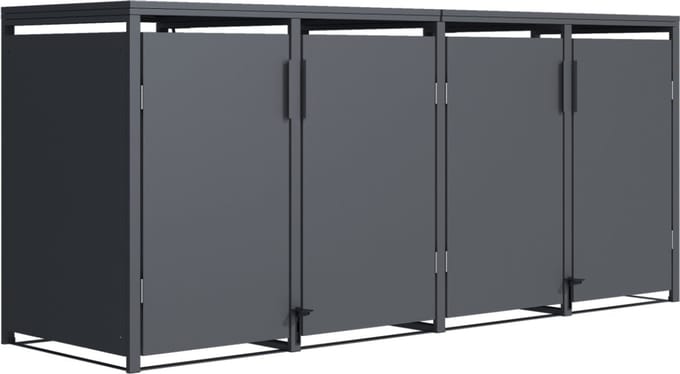 TuinChamp Container berging staal Holten voetpedaal 4 containers - Kliko ombouw