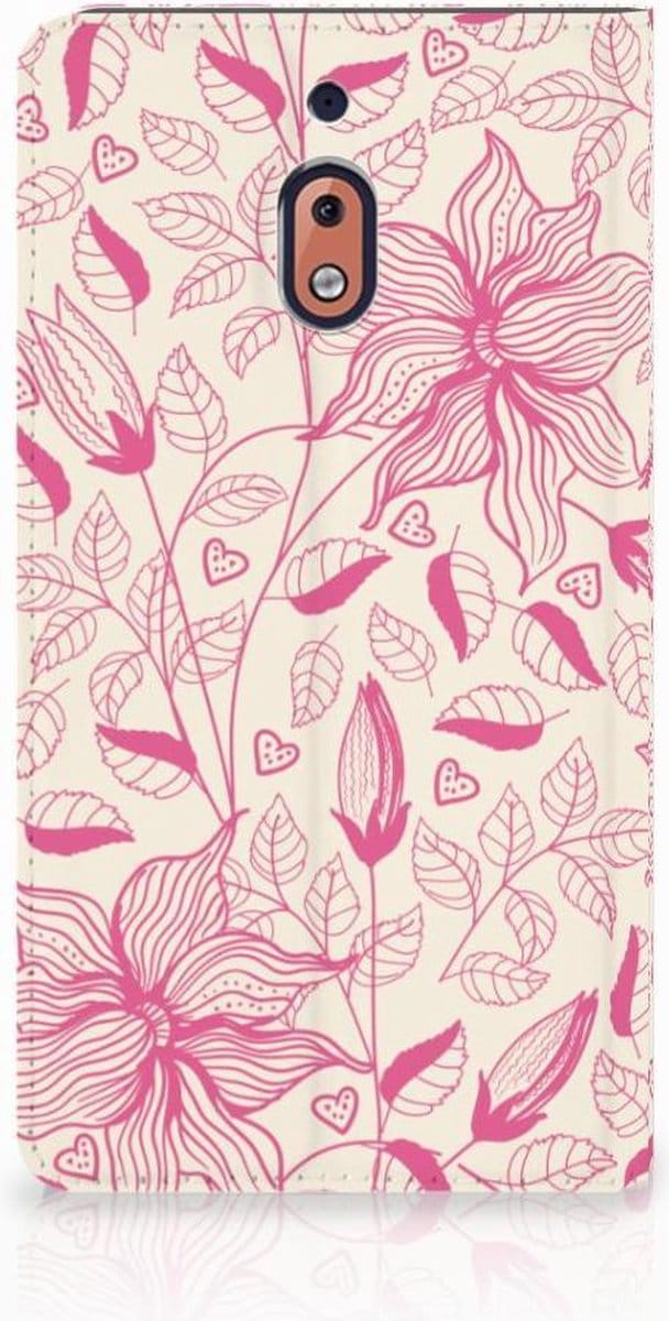 Nokia 2.1 2018 Smart Cover Pink Flowers
